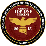 National Association of Distinguished Counsel | Nation`s top one percent | 2015 | NADC